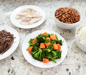 Food cooked in a pressure cooker