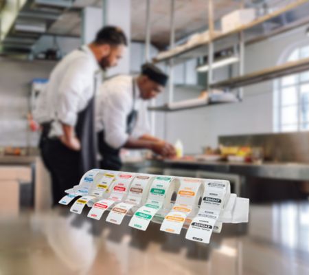 chefs cooking with food labels
