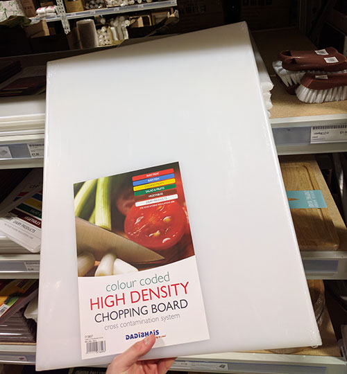 High density white chopping board