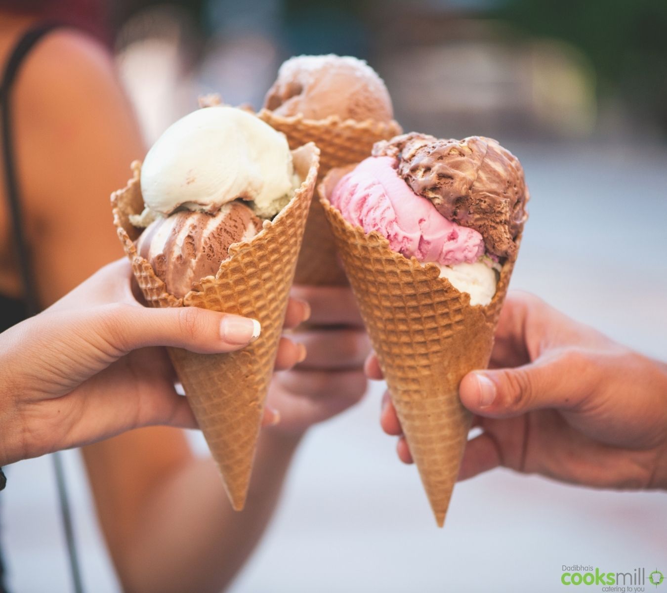 People chinking ice creams