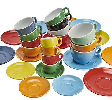 Inker coffee cups and saucers