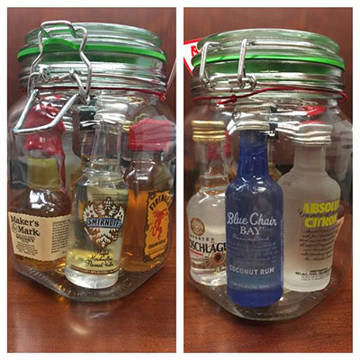 Kilner jar filled with minatures
