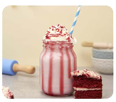 Milkshake with sauce in the glass