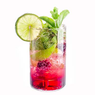 Colourful mocktail in a glass