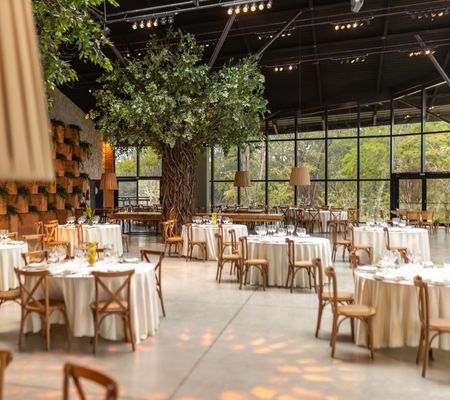 Restaurant set for a party