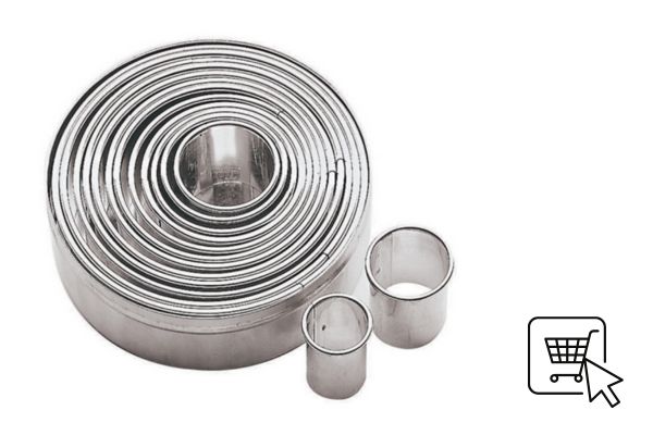 Pastry Cutters Stainless Steel 10 x 3cm Set of 11 Plain Rings