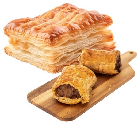 Puff pastry and a sausage roll