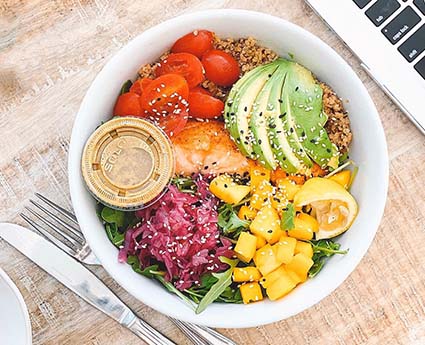 Bright and colourful salad bowl