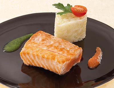 Salmon and rice before