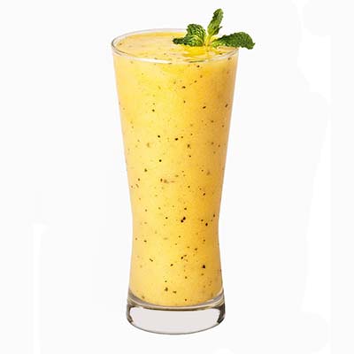 Fresh fruit smoothie in a glass