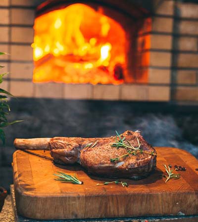 Steak on a serving board Steak on a serving board