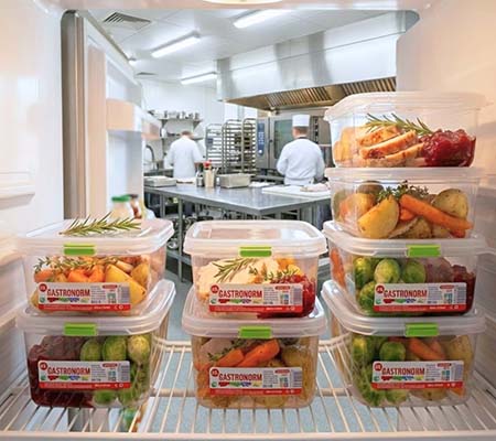 Food storage containers in a fridge