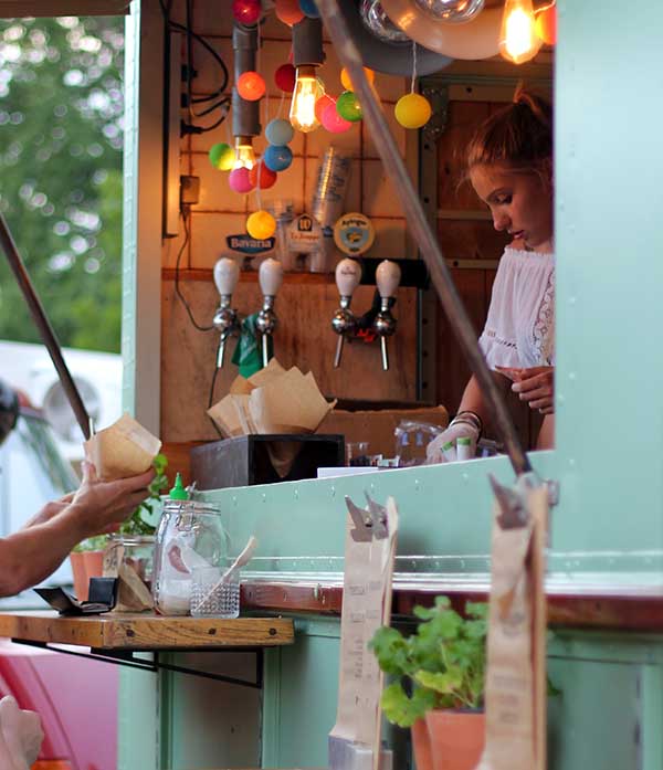 Street food vendor selling food