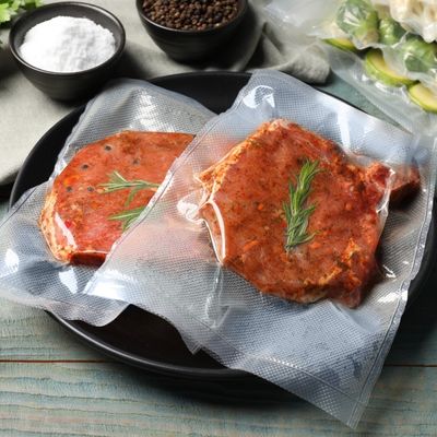 Steaks that have been vacuum packed
