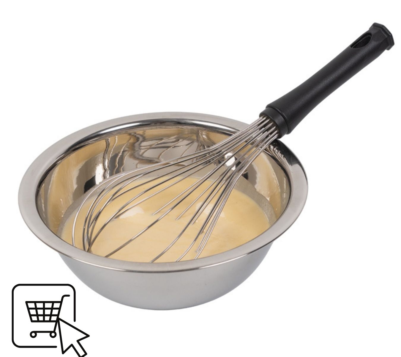 Mixing bowl and whisk for Yorkshire pudding batter